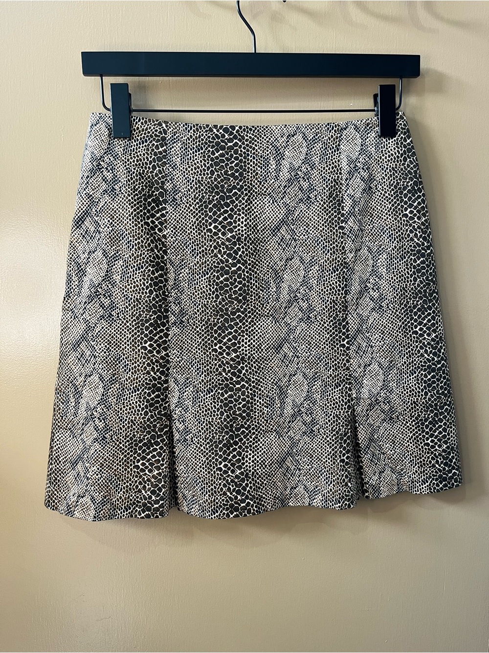 Tribal Black and Cream Snake-Print A-Line Skirt